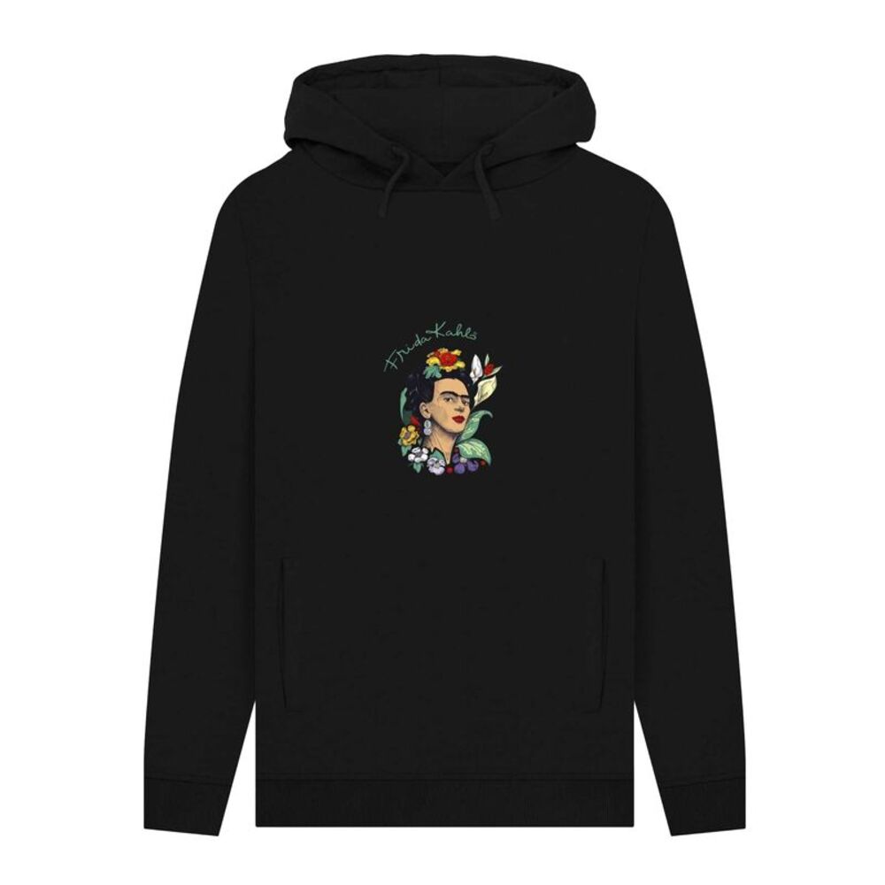 Frida Kahlo Unisex Adult Flowers Hoodie / Black